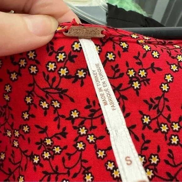 Free People Clara Floral Mini Tunic Dress in red ditsy floral print - Picture 7 of 10